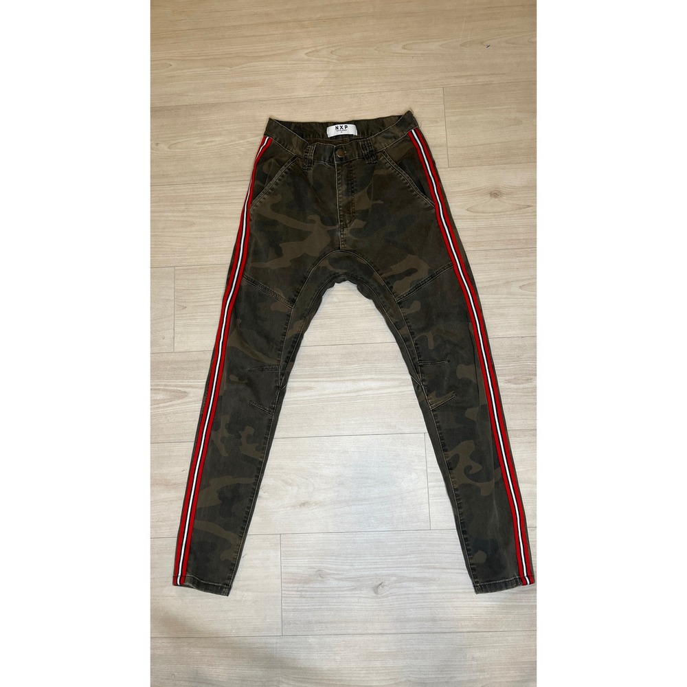 NXP Nena and Pasadena Mens Camo Slim Jogger Pants Red Side Stripe Size 31